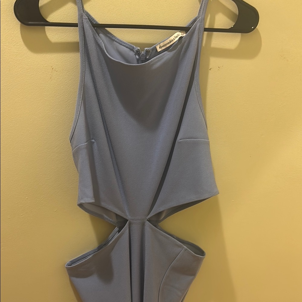 Blue Sleeveless Cutout Dress